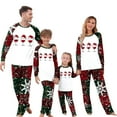 thumbnail image 3 of QIUOMBBP Christmas Family Pajamas Matching Set Long Sleeve Crewneck Tops with Plaid Pants Sleepwear 2 Piece Sets Red, 3 of 6