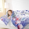 thumbnail image 4 of Feelyou Cartoon Sea Turtle Bedding Comforter Set, Kawaii Ocean Animal Twin Comforter Sets, Seashell Starfish Coral Reversible Bedding Set, Breathable Home Decor, 2pcs, 4 of 8