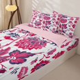 thumbnail image 3 of jejeloiu Rustic Floral Zipper Twin Comforter Sets with Fitted Sheet and 2 Pillowcases For Girls,Pink Flowers Blossom Zipper Bedding Set,Magenta Purple White,Pink Reversible,4-Piece, 3 of 7