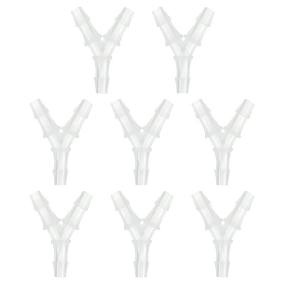 1/4" Hose Barb Fitting, 8 Pcs Y Shaped 3 Way Plastic Equal Barbed Fitting