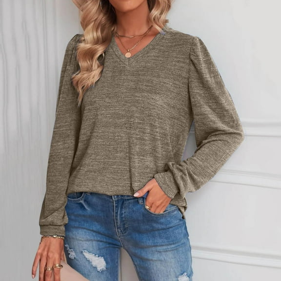 Aayomet Oversized T Shirts For Women Women Long Sleeve Crop Top Turtleneck Soft Lightweight Basic Slim Fit Tops,Khaki L