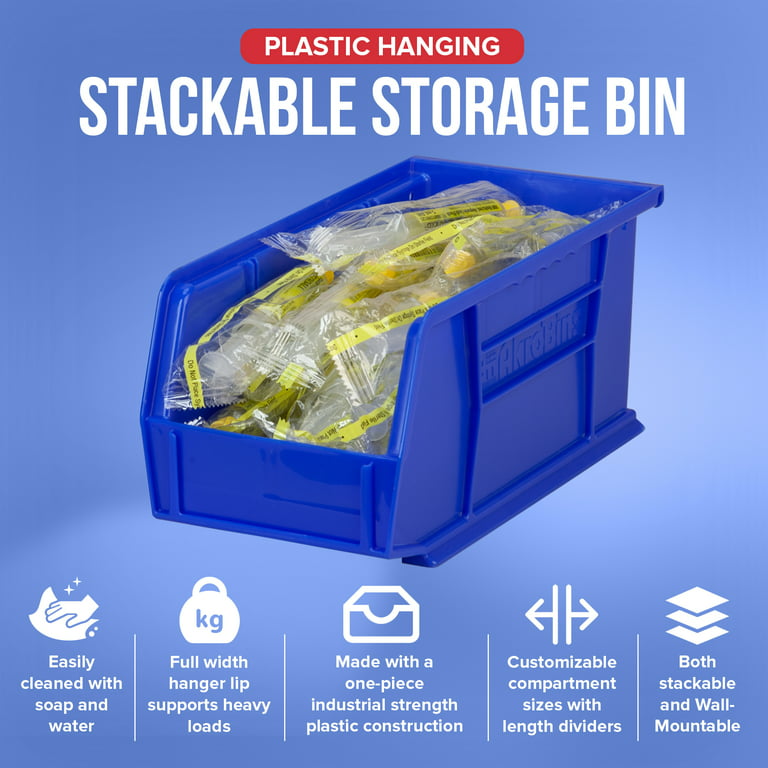 Industrial Warehouse and Garage Stackable Plastic Storage Bins for