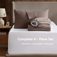 thumbnail image 3 of Clara Clark King Sheets Set, Hotel Luxury 4 PIece Deep Pocket Sheets, Ultra Soft Microfiber Bed Sheets Set, Calla Green, 3 of 8