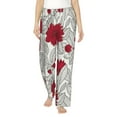 thumbnail image 2 of Kdxio Women's Comfy Stretch Leaves And AnemonePrint Drawstring Pajama Pants-Medium, 2 of 9
