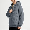 thumbnail image 5 of Txenfivo Boys Jacket with Hood, 7-17 Full Zip Warm Quilted Coat for Boys Contrast Sleeve Outerwear, 5 of 9