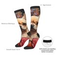 thumbnail image 4 of Fotbe Vintage Red Flower Chihuahua Calcetas Divertidas Estampadas para Hombre y Mujer, Calcetas de Algodón hasta la Rodilla para Caminar, Correr, Enfermería y Embarazo, 4 of 6