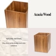 thumbnail image 4 of Acacia Square Waste Basket for Bathroom/Bedroom - 2 Gallons (7.5 Liters) - Elegant Design - Perfect for Home & Office - Compact & Durable - Easy to Clean, 4 of 8