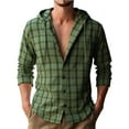 thumbnail image 2 of Men's Long Sleeve Casual Plaid Flannel Shirt Button Down Shirts for Men Cotton Lumberjack Regular Fit Green L, 2 of 7
