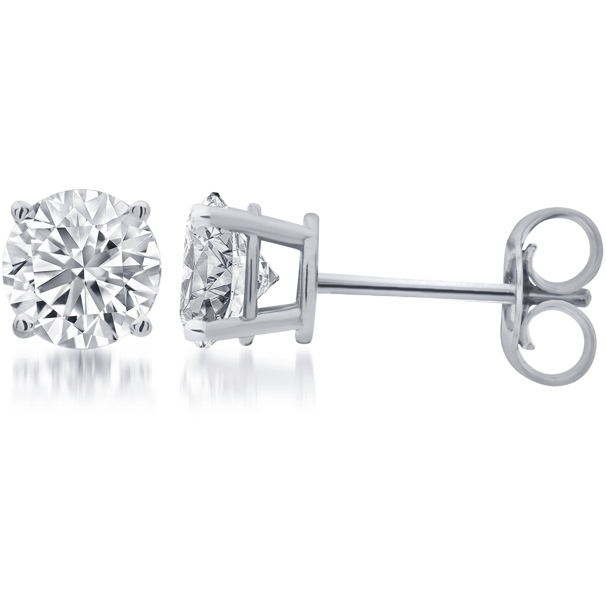 Arista 3/4 Carat T.W. Round White Diamond Women's Stud Earrings in Sterling Silver (I-J, I2-I3)