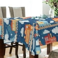 thumbnail image 5 of Yayeee Tablecloths 54" x 72" Rectangle Wrinkle Resistant Party Table Cover, Blue Cute Train Pattern, 5 of 8