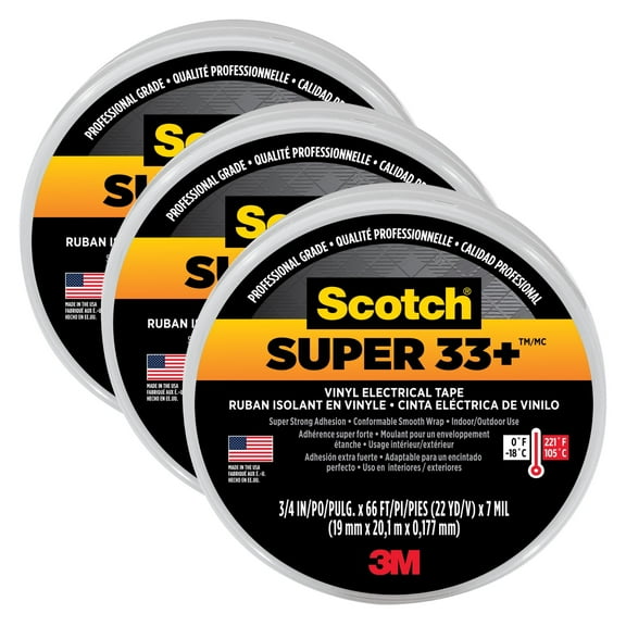 3M Scotch Super 33  Vinyl Electrical Tape - Multicolor - 0.75 in x 66 ft