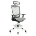 thumbnail image 2 of Nouhaus High Back Drafting Office Chair Ergonomic Mesh Computer Chair with Adjustable Footrest, Headrest, Armrest and Integrated Coat Hanger, Swivel Desk Chair Tilt Function, 2 of 7
