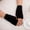 Black, variant on Winter White Women Girl Knitted Arm Fingerless Keep Warm Gloves Soft Mitten