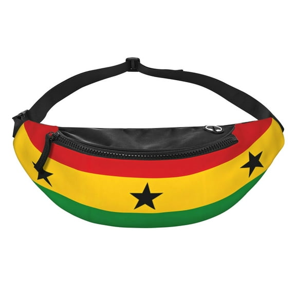 Ghanaians-Flag Print Fanny Pack Casual Hands-Free Wallets Waist Pack Phone Bag Carrying All Phones