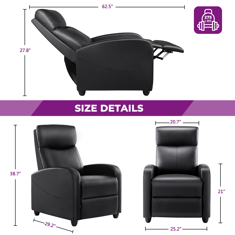 EDX Massage Recliner Chair, Black photo 3