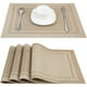 thumbnail image 2 of Juego de 4 manteles individuales, manteles individuales lavables de vinilo tejido para mesa de cocina, manteles individuales antideslizantes para mesa de comedor (Beige), 2 of 5