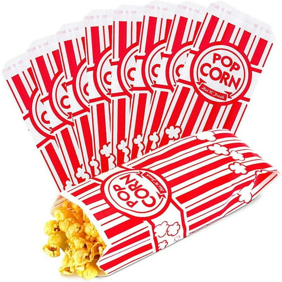 Paper Popcorn Bags Leak-Proof Grease Disposable Container for