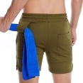 thumbnail image 3 of Sngxgn Men's Casual Shorts Linen Flat Front Shorts Elastic Waist Summer Beach Shorts(Green,S), 3 of 7