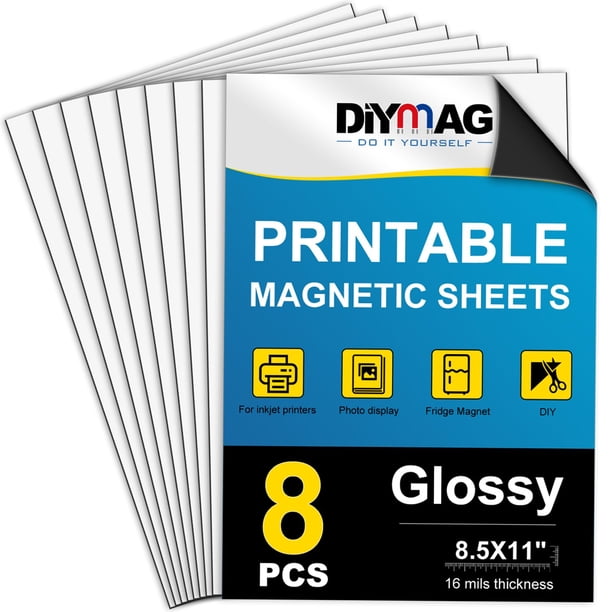 Láminas magnéticas imprimibles DIYMAG 8 piezas 22x28 cm Brillantes