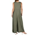 thumbnail image 5 of SLADYGLO Women Deep V Neck Sleeveless Side Pockets Wide Leg Jumpsuits, 5 of 7
