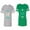 Men Heather / Women Green, variant on King Queen Pentagon Emerald Gold Unisex Couple Matching Cotton Jersey style T-Shirt Contrasting stripes on sleeves (Men Heather / Women Black) (Men S / Women S)