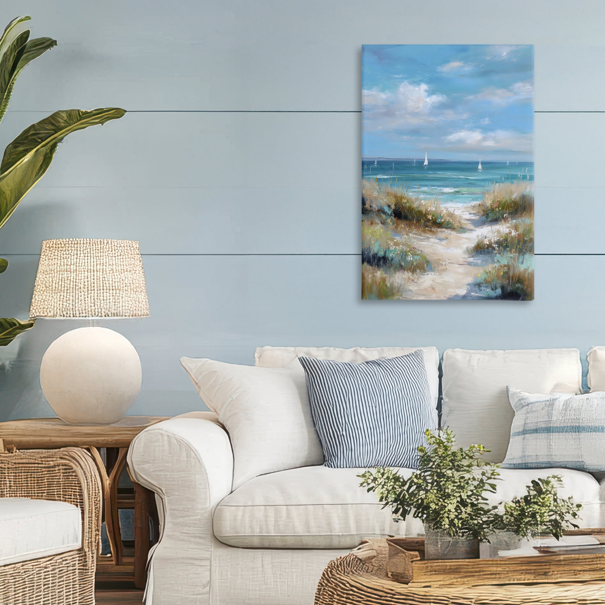 Stupell Industries Sailboat Path Impression Canvas Wall Art, design by Petal Prints Design