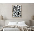 thumbnail image 6 of Kate and Laurel Sylvie Snowfall in Seattle Framed Canvas Wall Art by Leah Nadeau, 31.5x41.5 Natural, Modern Abstract Geometric Art for Wall, 6 of 7