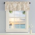 thumbnail image 5 of Beige Coastal Window Valance for Kitchen, Nautical Starfish Octopus Coral Summer Rod Pocket Short Curtain for Small Windows, Light Filtering Decorative Valance, 42 x 12 Inch, 5 of 9