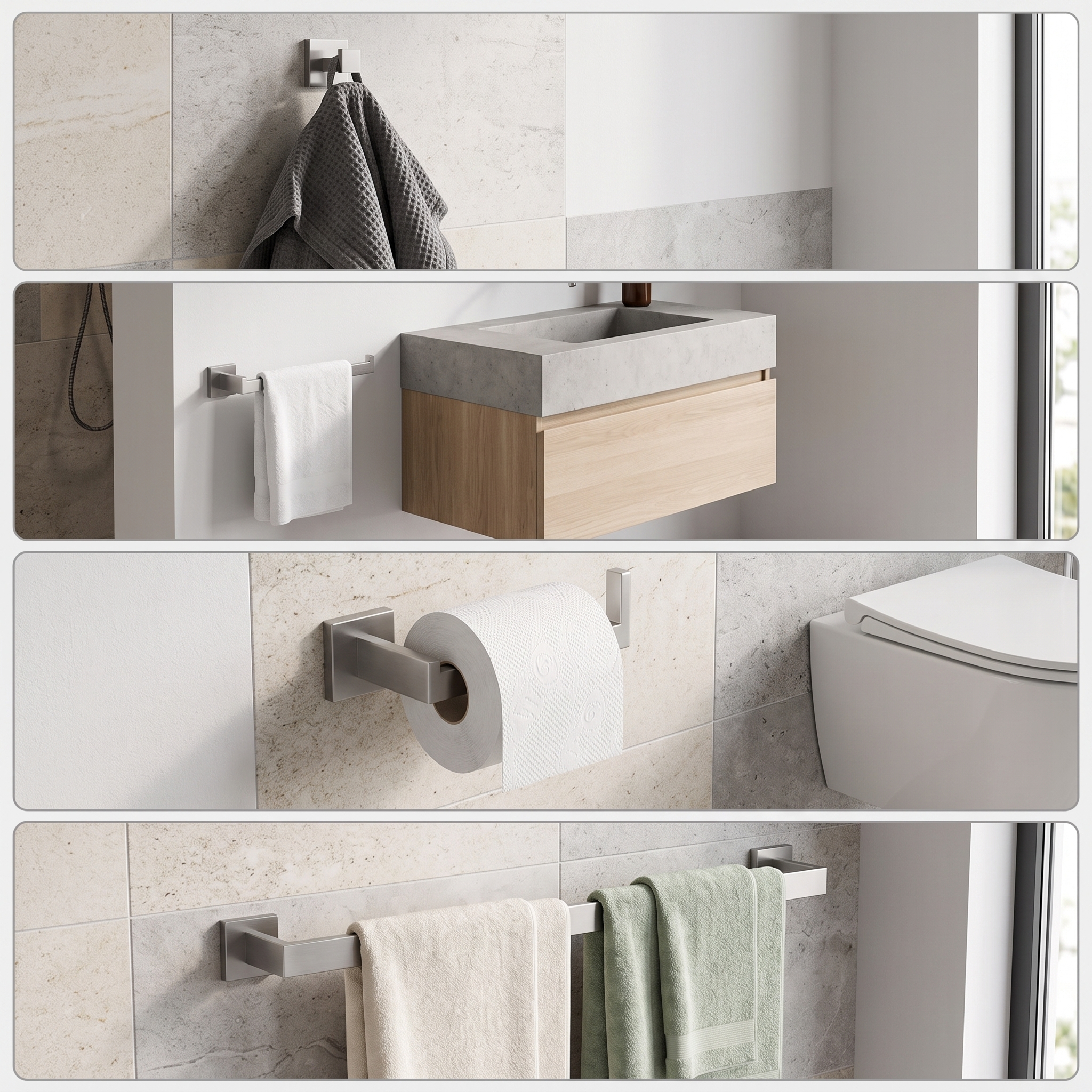 4 Piece Bathroom Hardware Set