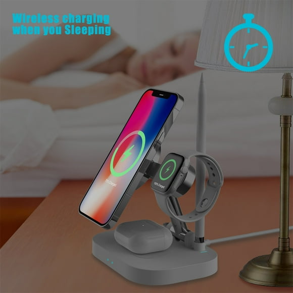 LSLJS F22 Folding Magnetic Wireless Charger Mobile Phone/Watch/Headphone/1 Generation Pen 4-in-1 15W Fast Charge, Home Accessories