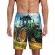 thumbnail image 1 of Balery Green Tractor Field Pantalones cortos de pijama de punto de algodón para hombre con cinturilla y bolsillos-3X-Large, 1 of 6