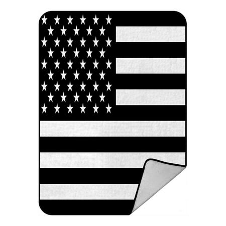 - PHFZK Flag Blanket, American Flag Black and White Fleece Blanket Crystal Velvet Front and Lambswool Sherpa Fleece Back Throw Blanket 58x80inches