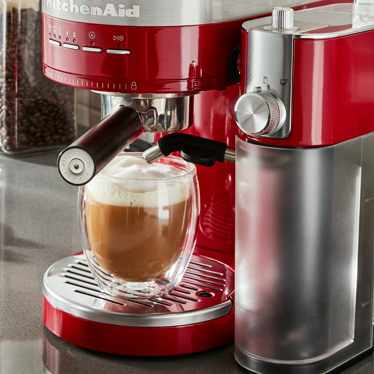 KitchenAid Semi-Automatic Espresso Machine & Milk Frother Attachment - Empire Red