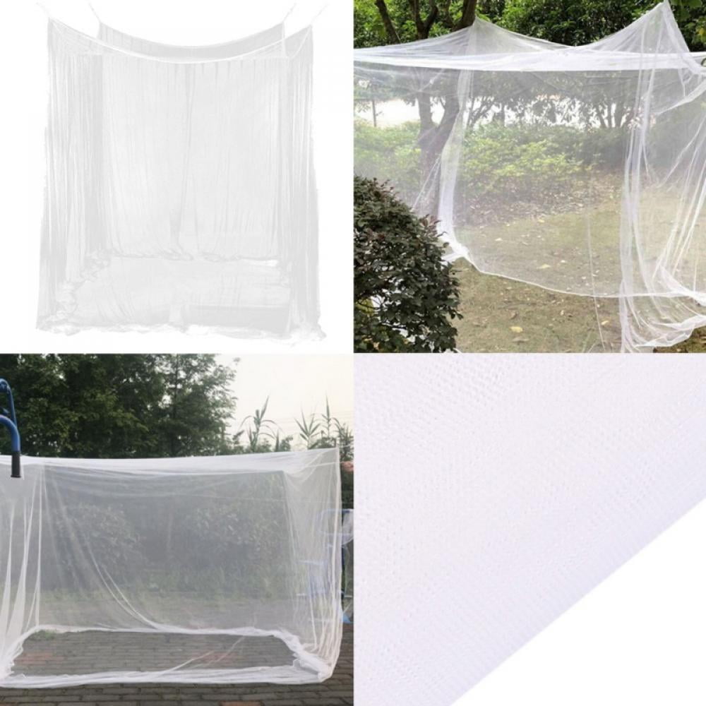Four Angle Outdoor Camping Mosquito Net Canopy With Storage Bag Insect Protection Tent Bedroom Full Netting,White