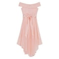 thumbnail image 4 of YONGHS Kids Flower Girls Off Shoulder Party Beaded Sash Dress Pink 10, 4 of 7