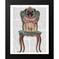 thumbnail image 2 of Fab Funky 20x24 Black Modern Framed Museum Art Print Titled - Pug Princess on Chair, 2 of 5