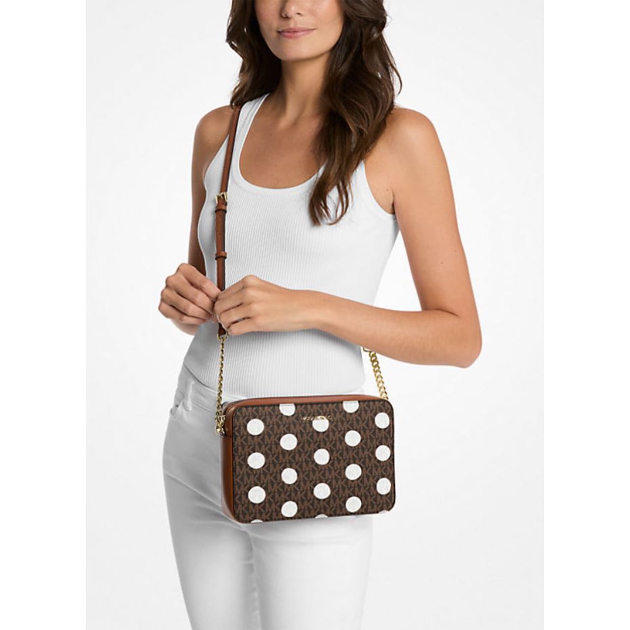 ショルダーバッグ・ポシェット MICHAEL KORS Jet Set Large Polka Dot Signature Crossbody Bag Jet Set Large Polka Dot Signature Logo Crossbody Bag