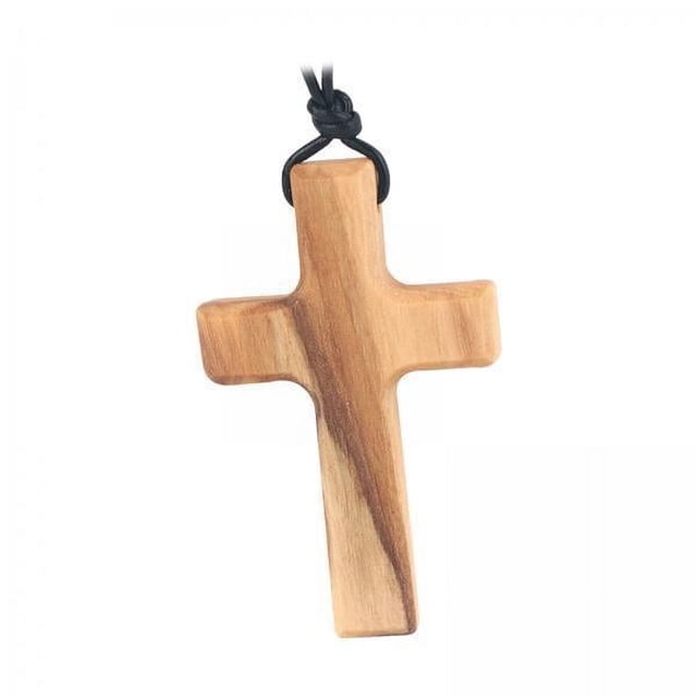 Collar cruzado,Collar de cruz de madera Colgante de cruz de madera,Collar cruzado Accesorios de joyería para hombres y mujeres,Collar de favores religiosos creativos Regalo de San