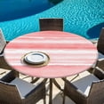 thumbnail image 6 of Pink Ombre Round Tablecloth, Fitted Table Cover with Elastic for 36"-44" Round Tables, Modern Abstract Art Farmhouse Table Cloth Outdoor Indoor Dinning Party Waterproof Tablecloths, 6 of 7