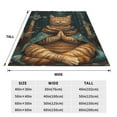 thumbnail image 3 of Sikiie Surreal Meditating Cat Ultra-Soft Micro flannel Blanket Luxury All Seasons Warm Blanket for Bedding Sofa and Travel (4 sizes)-60"x50", 3 of 7
