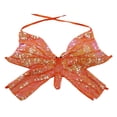 thumbnail image 4 of Top corto de vendaje de mariposa Yinane con lentejuelas brillantes naranja, 4 of 8