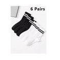 thumbnail image 3 of Calcetas Mujer Hombre Algodón Calcetines Deportivo 6 Pares 3 Negro 3 Blanco 22.5MX-27MX, 3 of 5