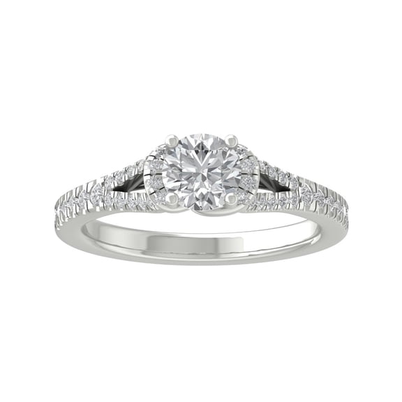 ARAIYA FINE JEWELRY 10K White Gold Round-shape Diamond Engagement Ring (1 cttw, I2-I3 Clarity, I-J Color) Size 10