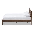 thumbnail image 3 of Baxton Studio Elmdon Mid-Century Modern Solid Walnut Wood Slatted Headboard Style King Size Platform Bed, 3 of 9