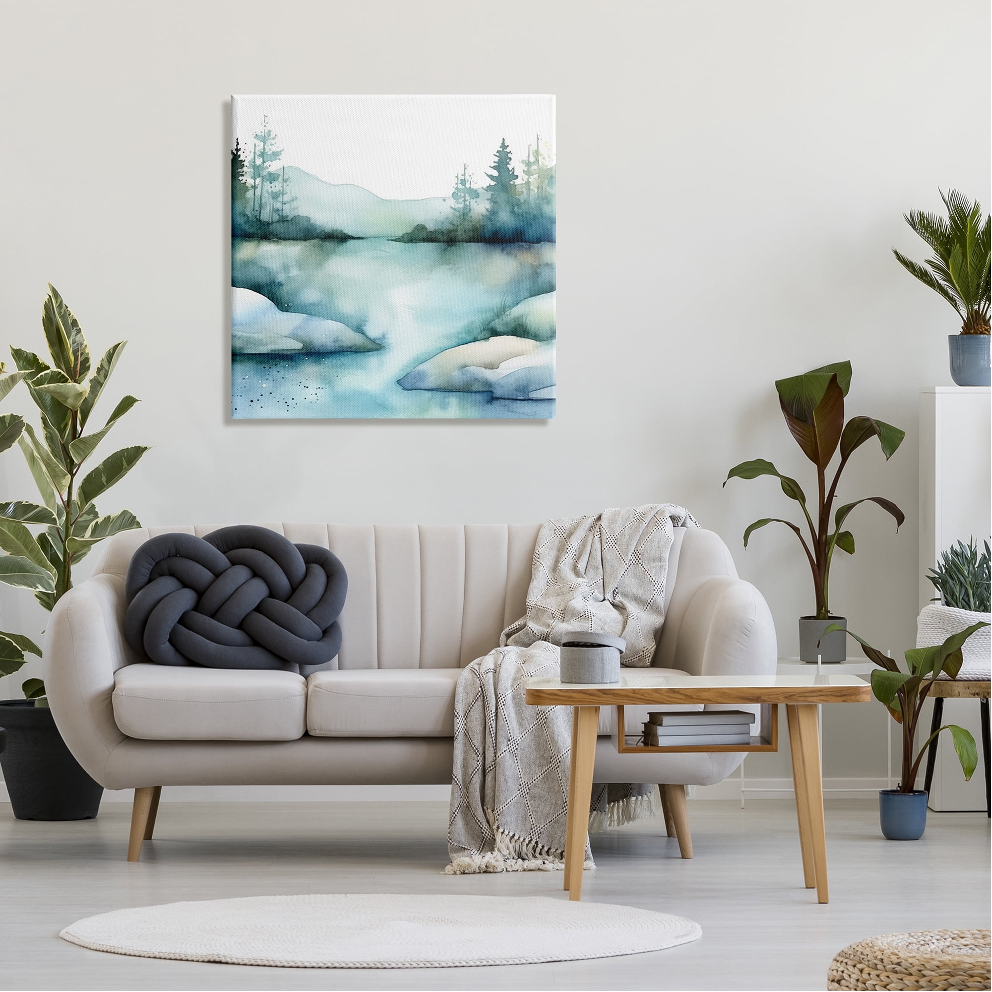 Stupell Industries Secret Embrace Landscape Landscape Painting Gallery Wrapped Canvas Art Print Wall Art, 30 x 30