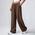thumbnail image 6 of Women's Wide Leg Palazzo Pants Casual High Waisted Drawstring Loose Fit Lounge Pant Beach Trousers with Pockets (XL, Coffee), 6 of 9
