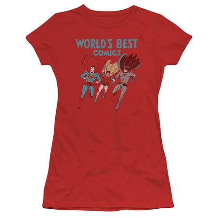 Justice League DC Comics Worlds Best Juniors Sheer T-Shirt (Top 10 Best Suv In The World)