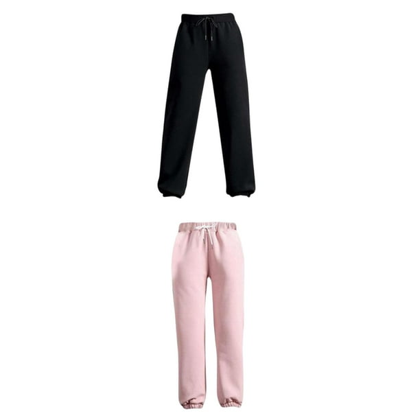 2 piezas de pantalones de chándal con , pantalones de chándal casuales para mujer, de sherpa para mujer
