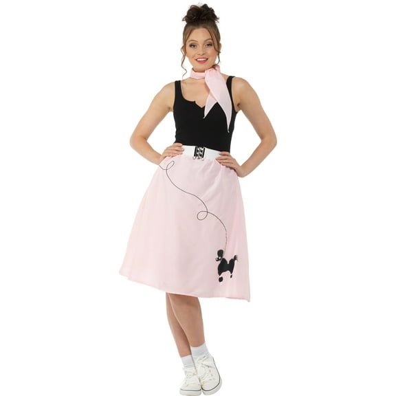 Karnival Costumes 50s Style Light Pink Poodle Skirt And Necktie Women's Costume Small 6-8