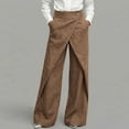 thumbnail image 2 of GUACER Wide Leg Trousers for Women High Waist Wrap Cotton Linen Cross Over Pants Button Casual Loose Fit Pants, 2 of 6